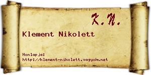 Klement Nikolett névjegykártya